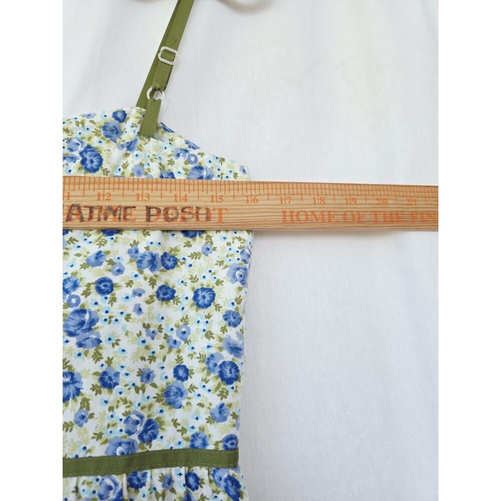 Anthro Odille Midi Dress Size 6 White Blue Sage Coquette Garden Wedding Cotton - Picture 8 of 11